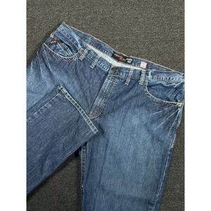 Ariat FR M4 Relaxed Boot Cut Jeans Men 46x32 (Fits 47x32) Blue Flame Resistant